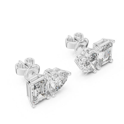 Mixed Shape Lab Grown Diamond Stud Earrings