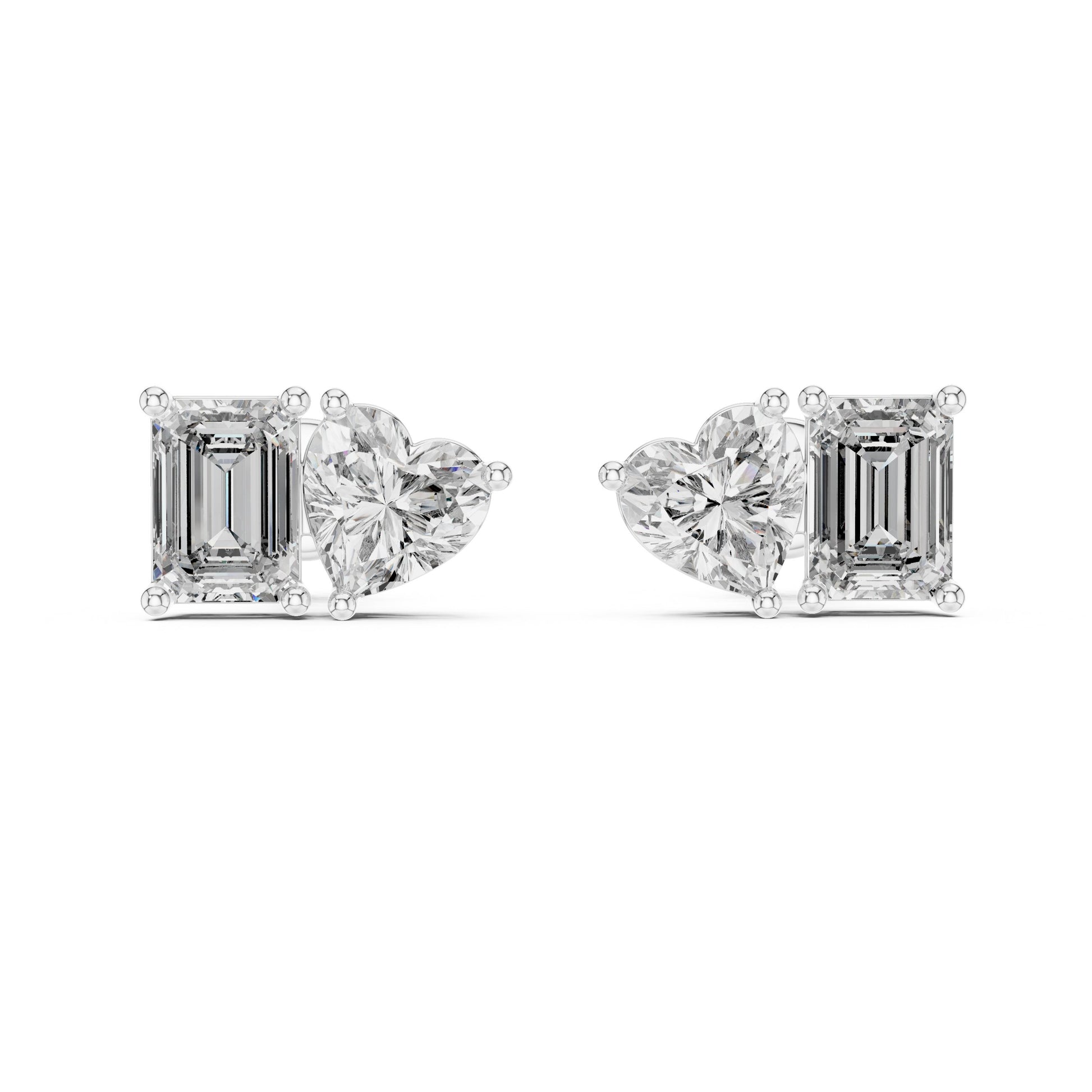 Mixed Shape Lab Grown Diamond Stud Earrings