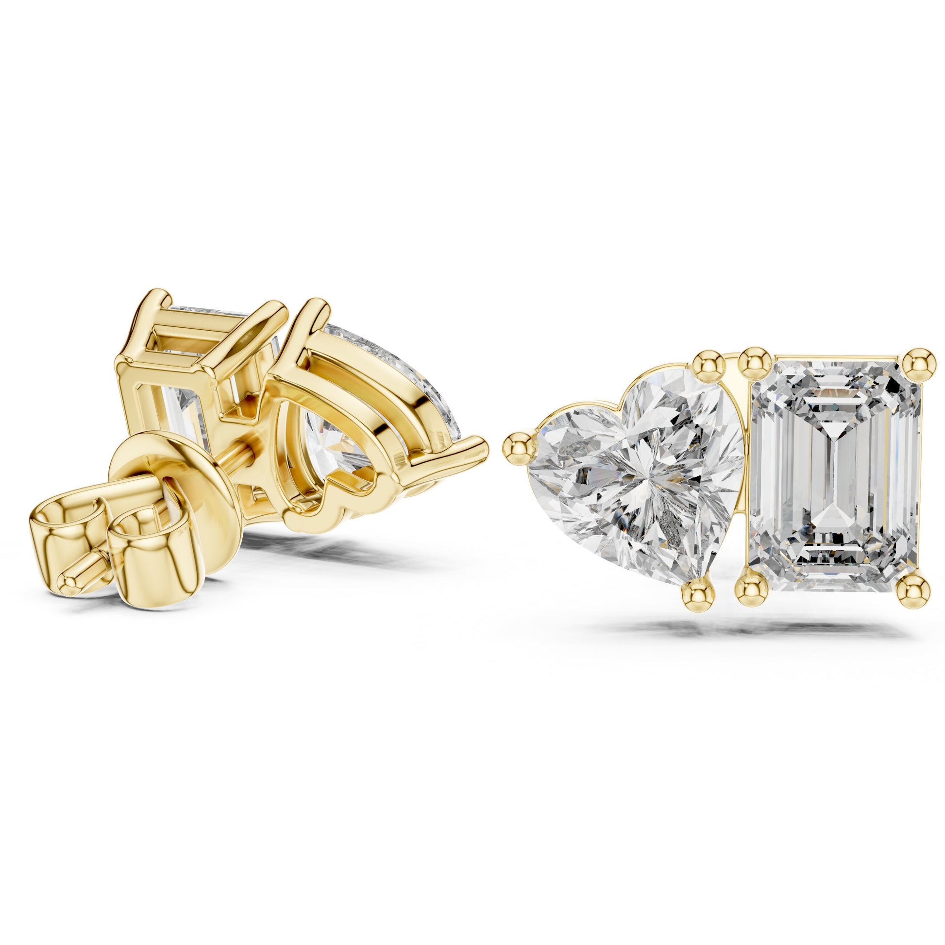 Mixed Shape Lab Grown Diamond Stud Earrings