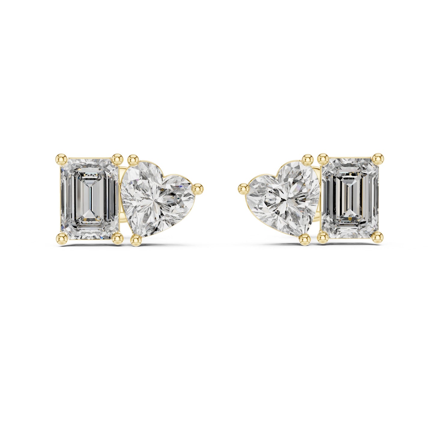Mixed Shape Lab Grown Diamond Stud Earrings