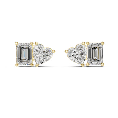 Mixed Shape Lab Grown Diamond Stud Earrings