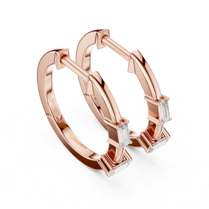 Mixed Shape Lab Grown Diamond Huggie Earrings
