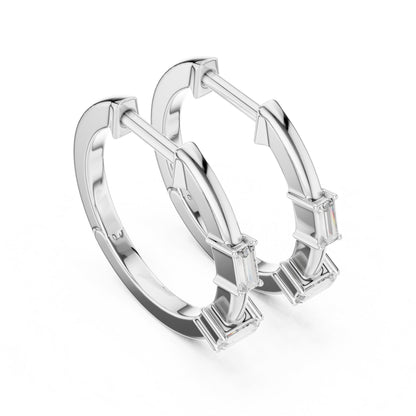 Mixed Shape Lab Grown Diamond Huggie Earrings