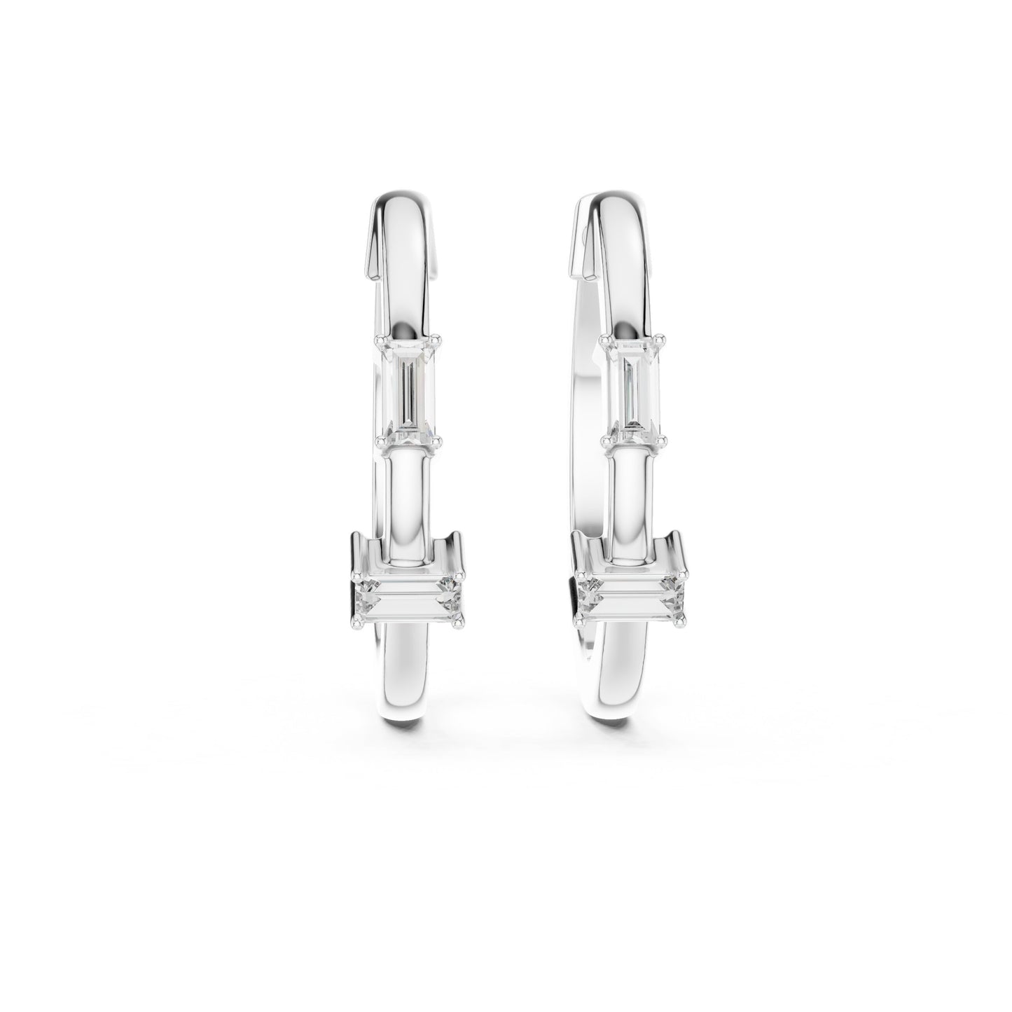 Mixed Shape Lab Grown Diamond Huggie Earrings