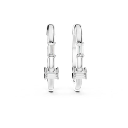 Mixed Shape Lab Grown Diamond Huggie Earrings