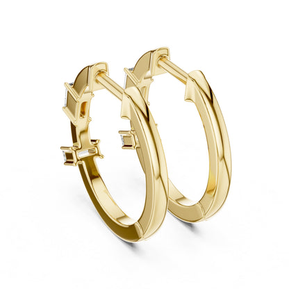 Mixed Shape Lab Grown Diamond Huggie Earrings