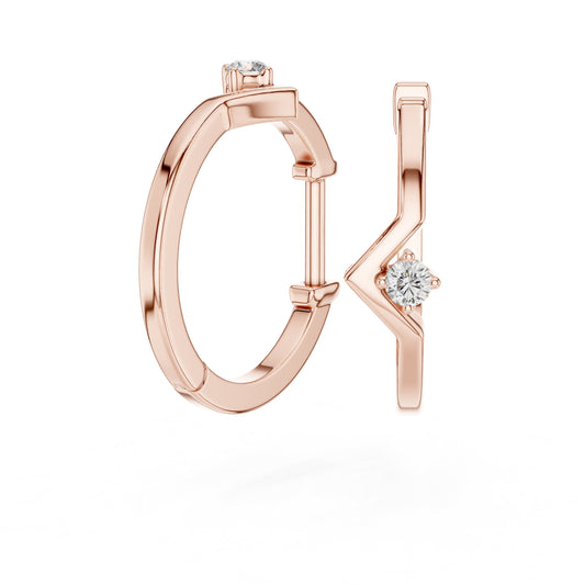 Round Huggie Lab Grown Diamond Earrings