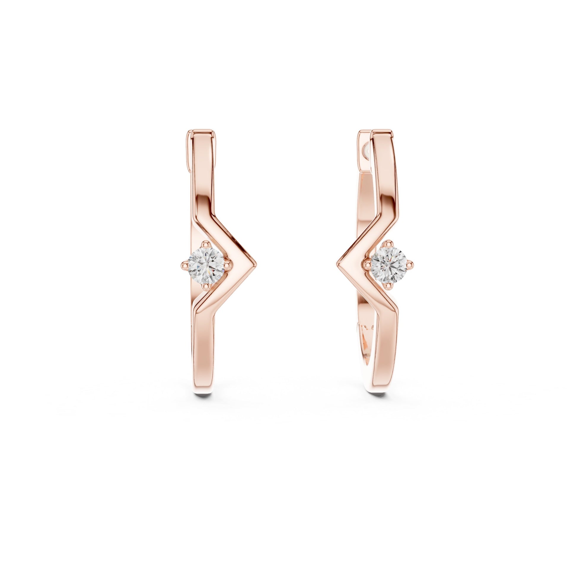Round Huggie Lab Grown Diamond Earrings