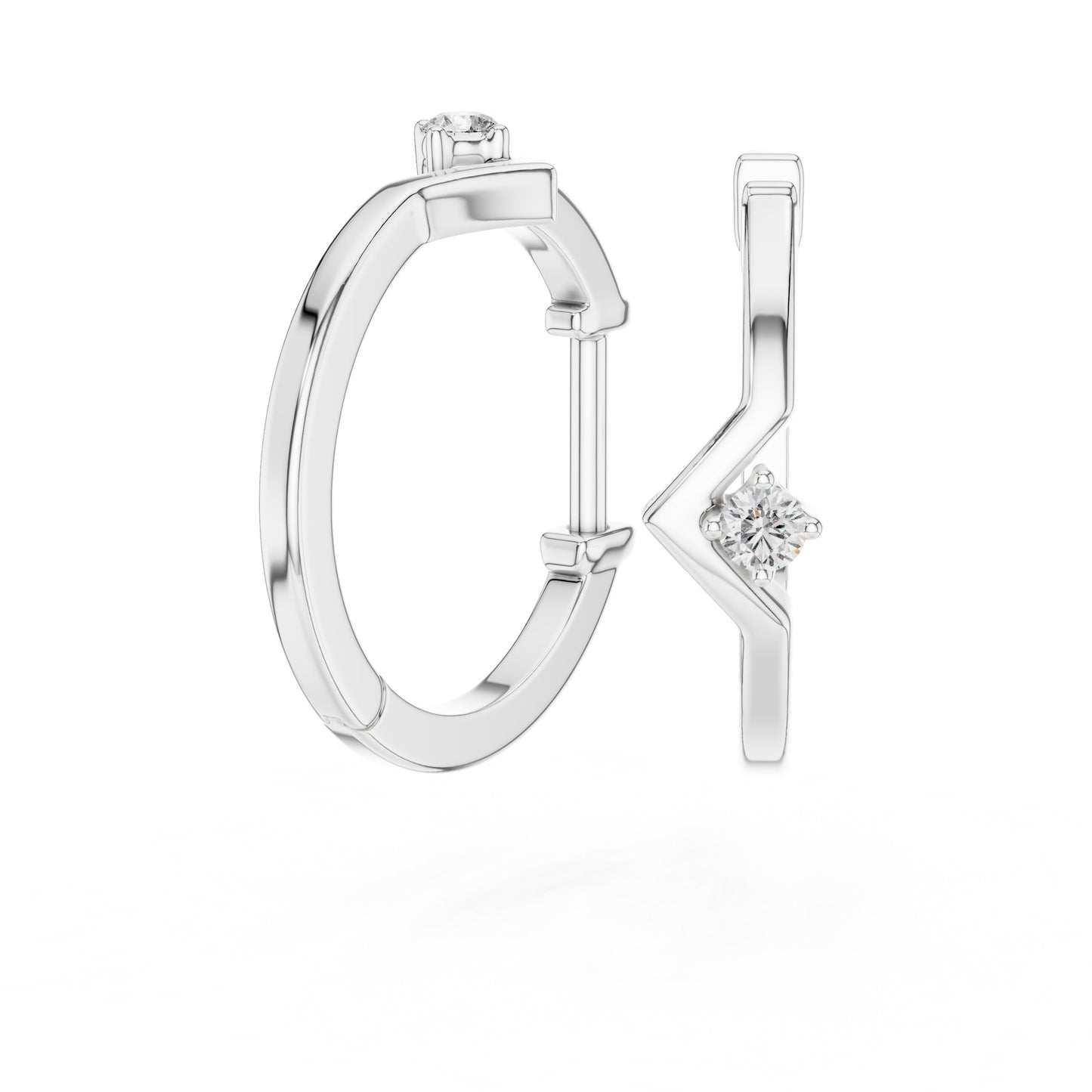 Round Huggie Lab Grown Diamond Earrings