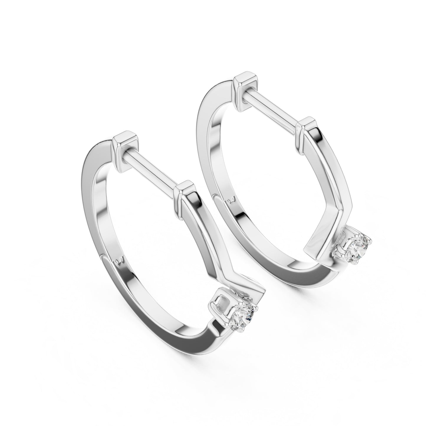 Round Huggie Lab Grown Diamond Earrings