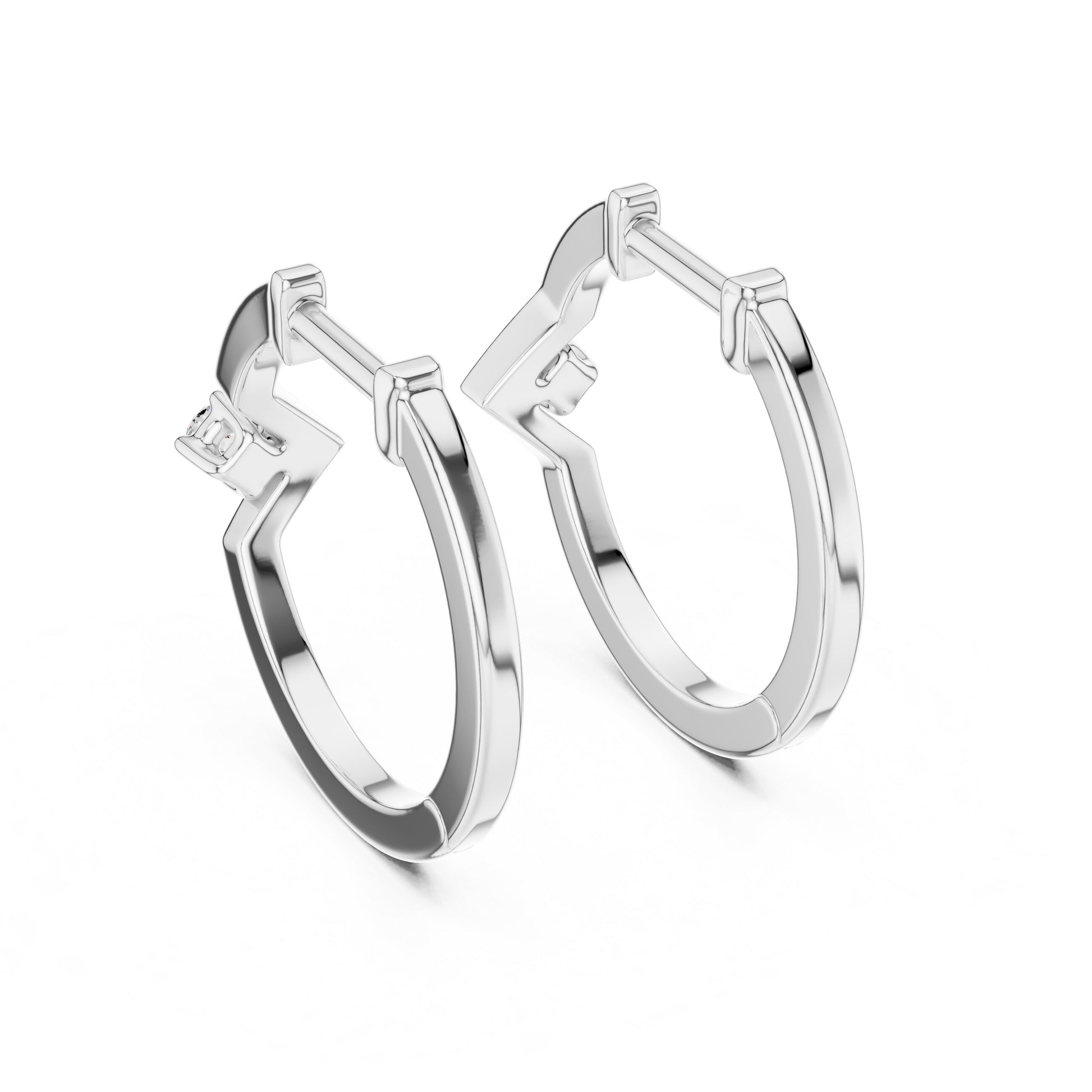 Round Huggie Lab Grown Diamond Earrings