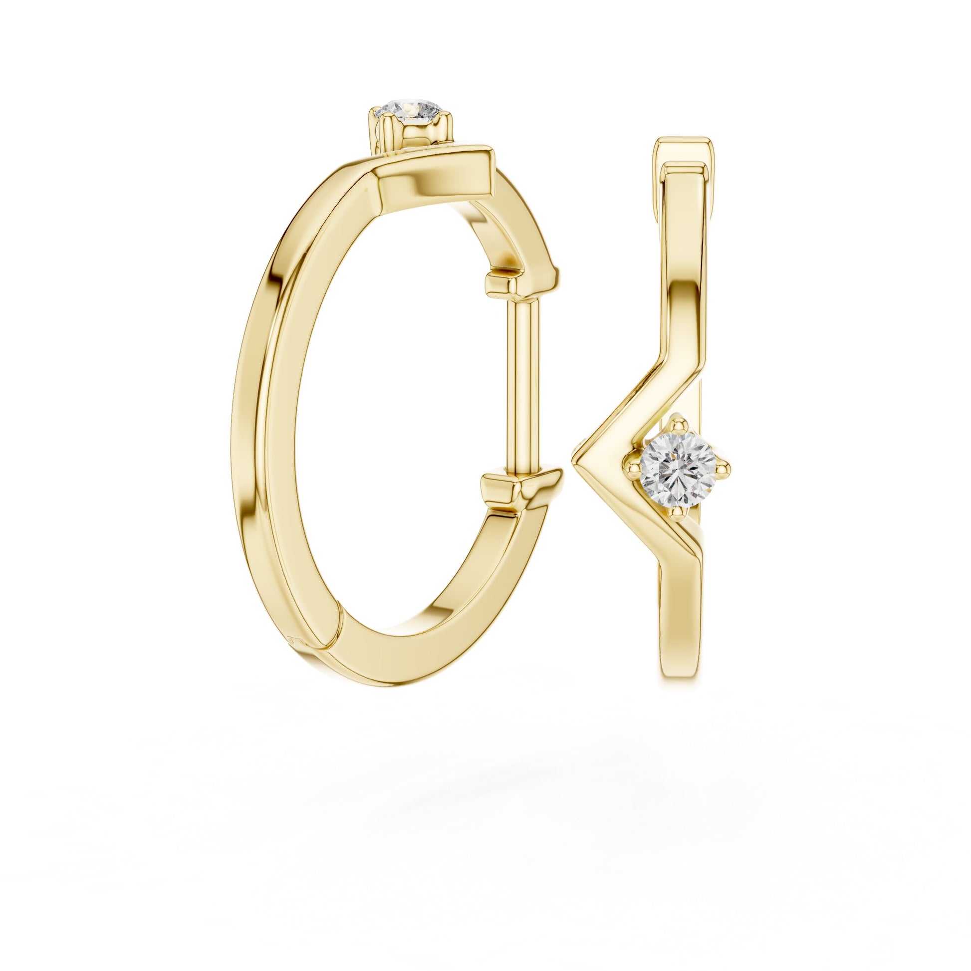 Round Huggie Lab Grown Diamond Earrings
