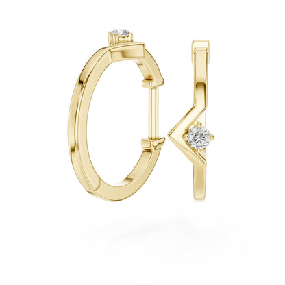 Round Huggie Lab Grown Diamond Earrings