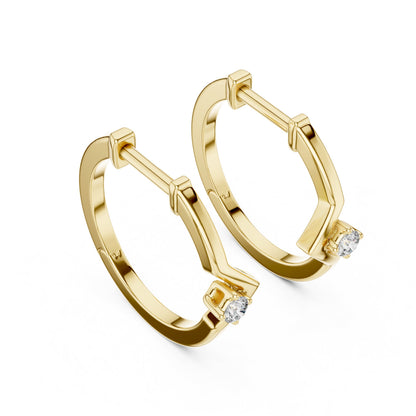 Round Huggie Lab Grown Diamond Earrings
