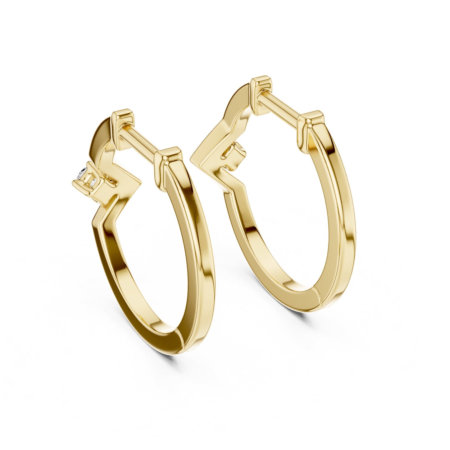 Round Huggie Lab Grown Diamond Earrings
