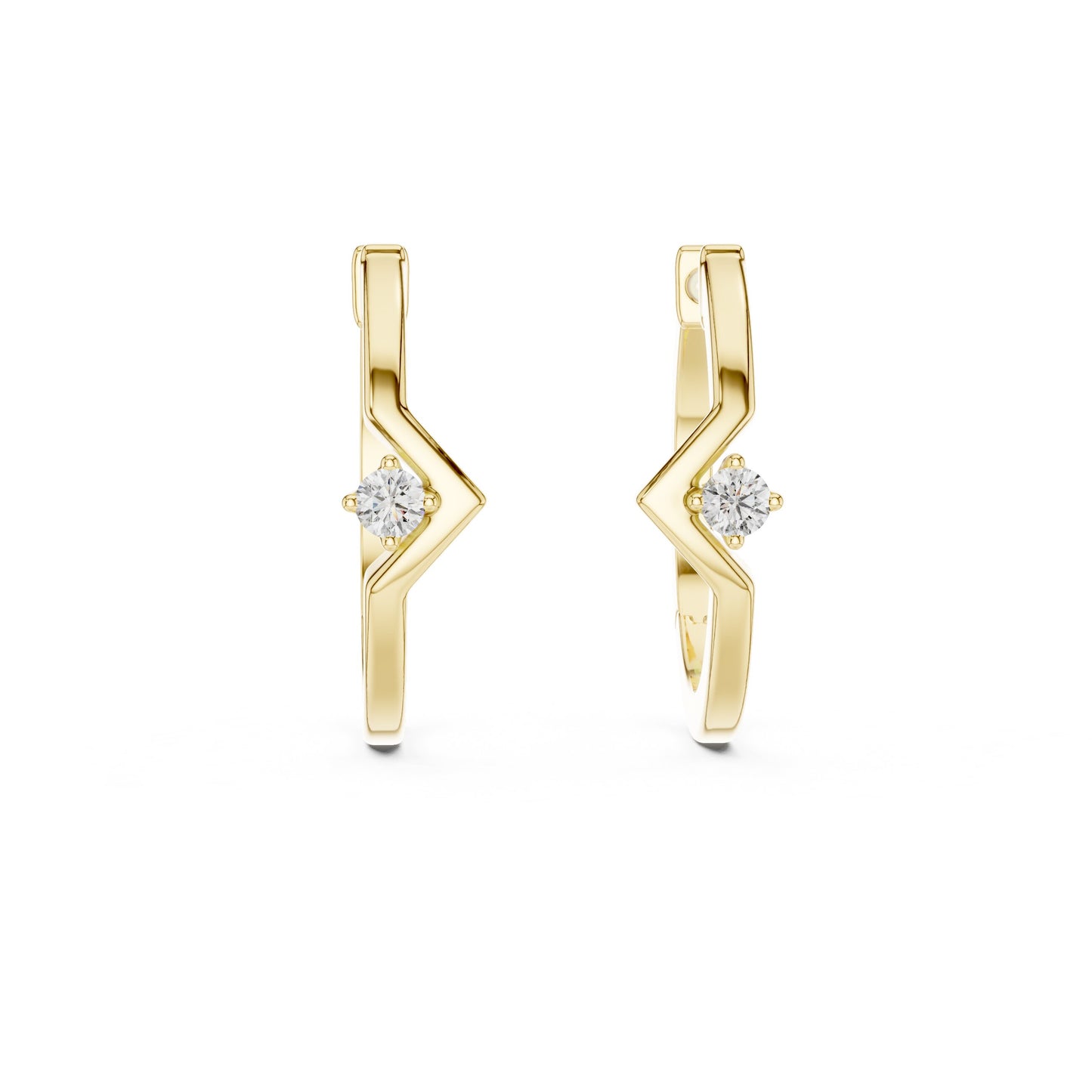 Round Huggie Lab Grown Diamond Earrings