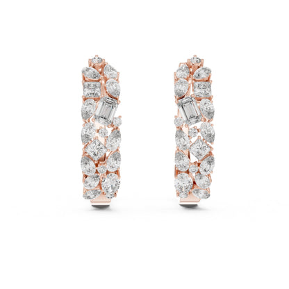 Mixed Shape Lab Grown Diamond Huggie Earrings