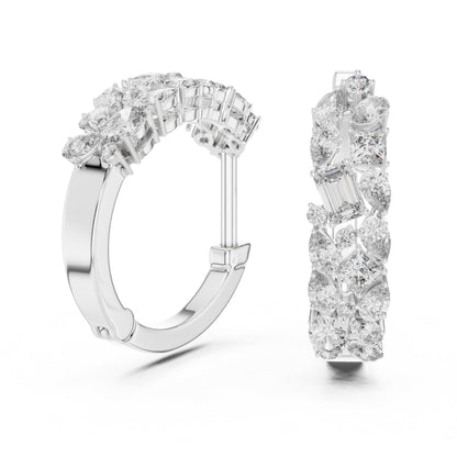Mixed Shape Lab Grown Diamond Huggie Earrings