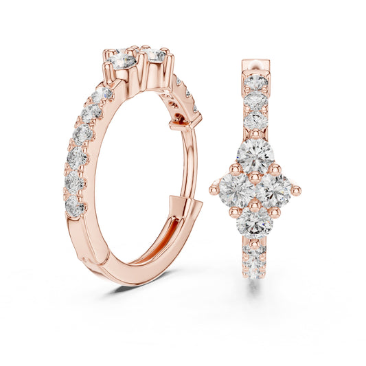Round Huggie Lab Grown Diamond Earrings