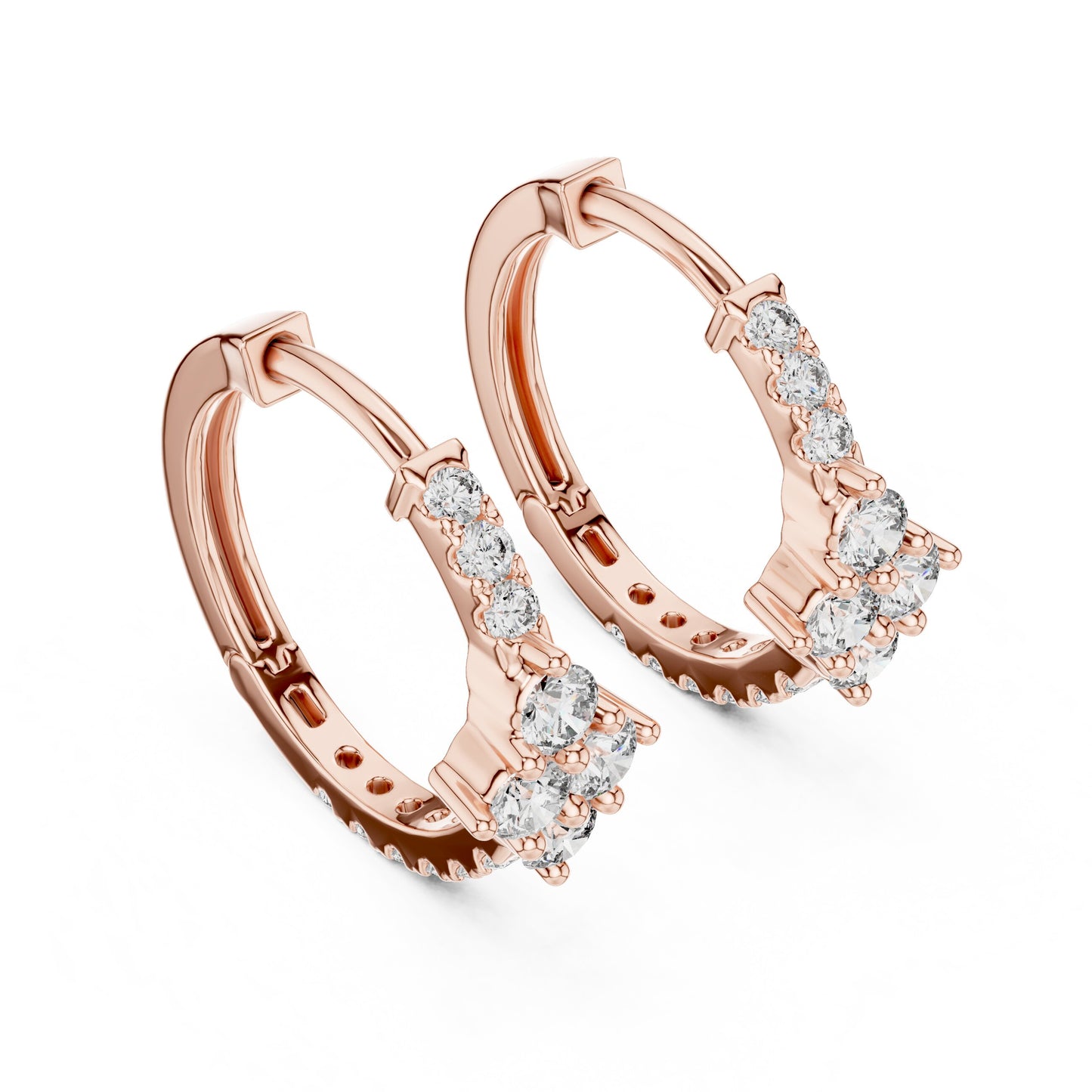 Round Huggie Lab Grown Diamond Earrings