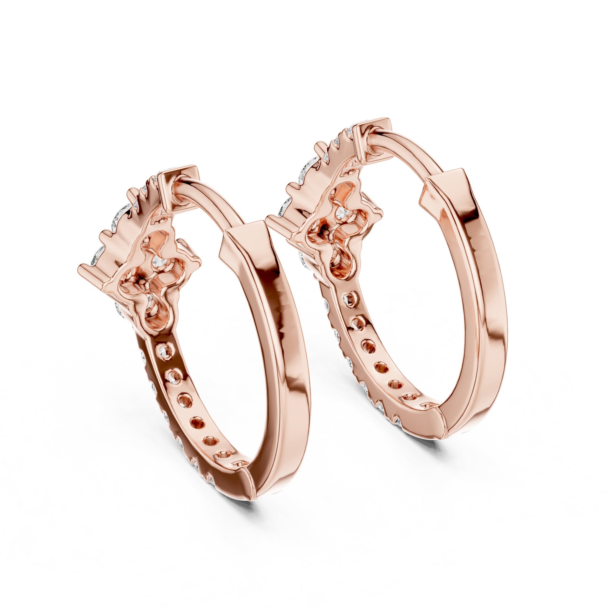Round Huggie Lab Grown Diamond Earrings