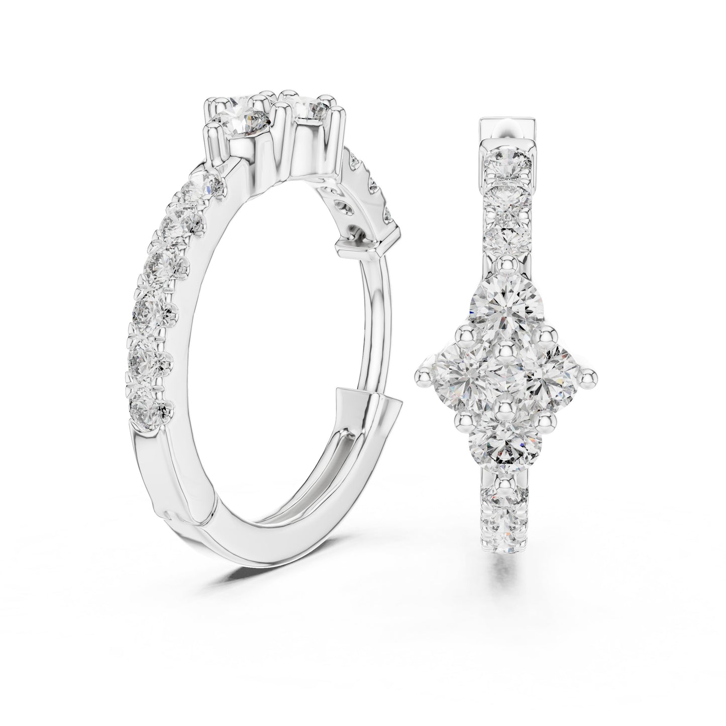 Round Huggie Lab Grown Diamond Earrings