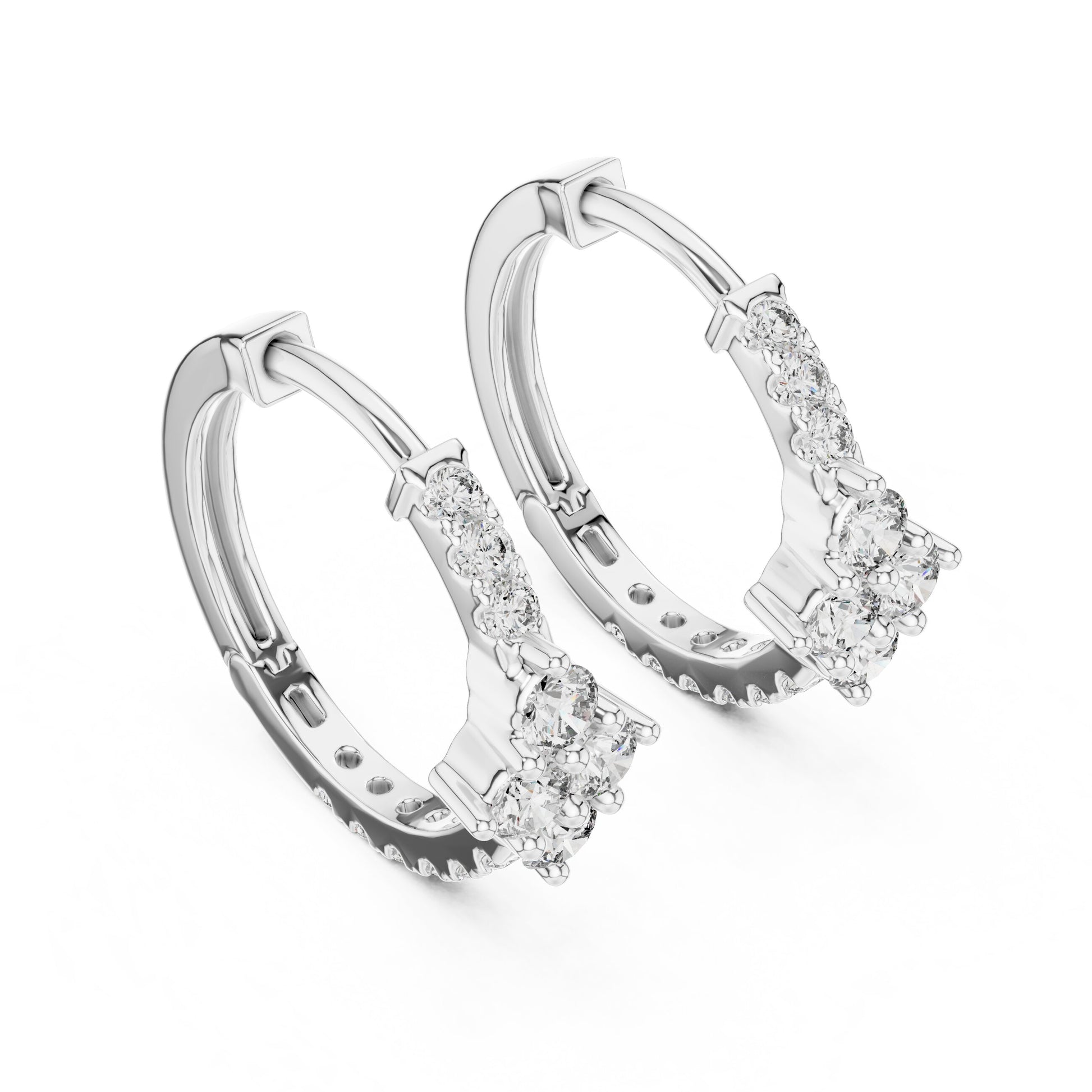 Round Huggie Lab Grown Diamond Earrings