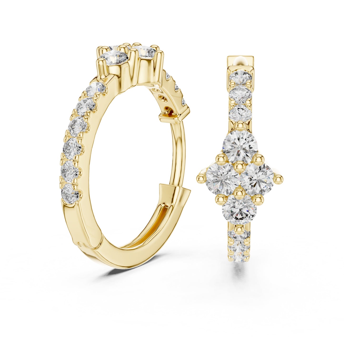 Round Huggie Lab Grown Diamond Earrings