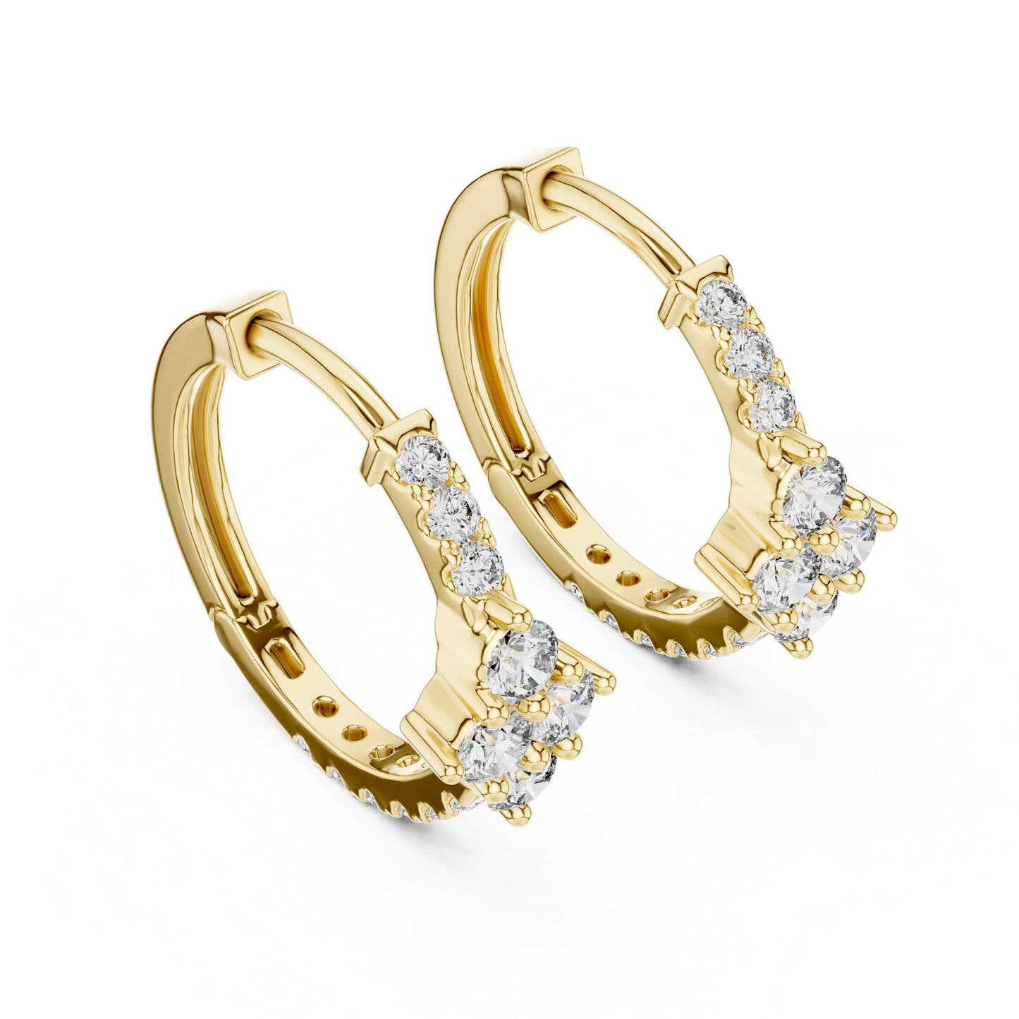 Round Huggie Lab Grown Diamond Earrings