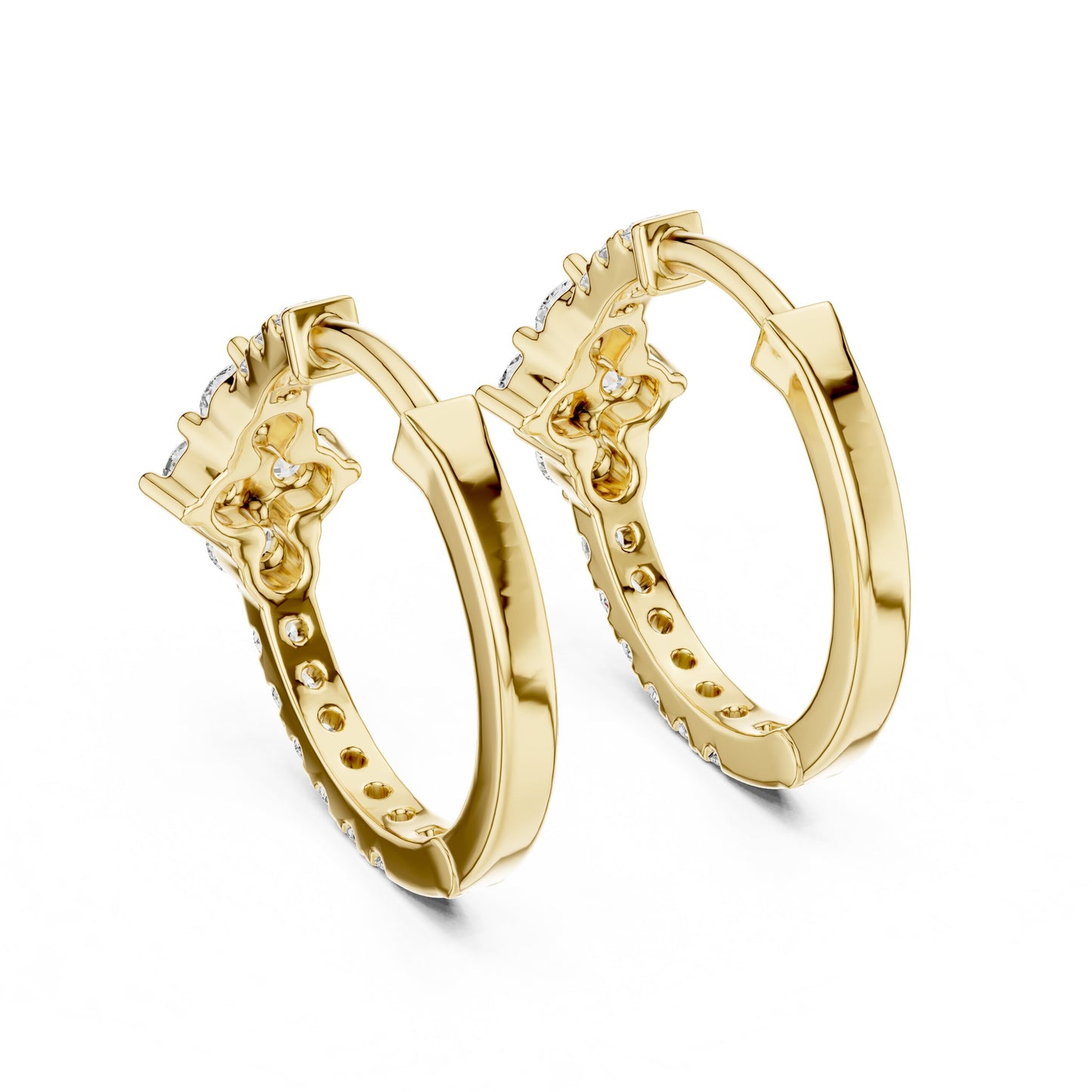 Round Huggie Lab Grown Diamond Earrings