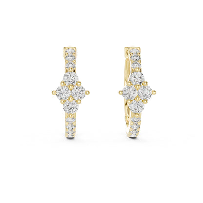 Round Huggie Lab Grown Diamond Earrings