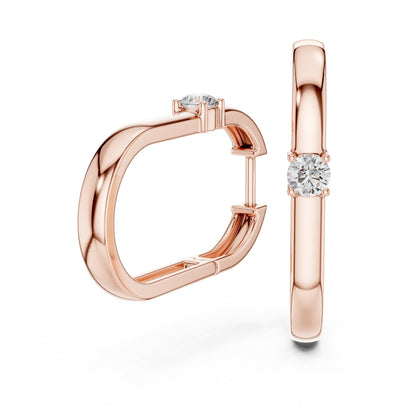 Round Huggie Lab Grown Diamond Earrings