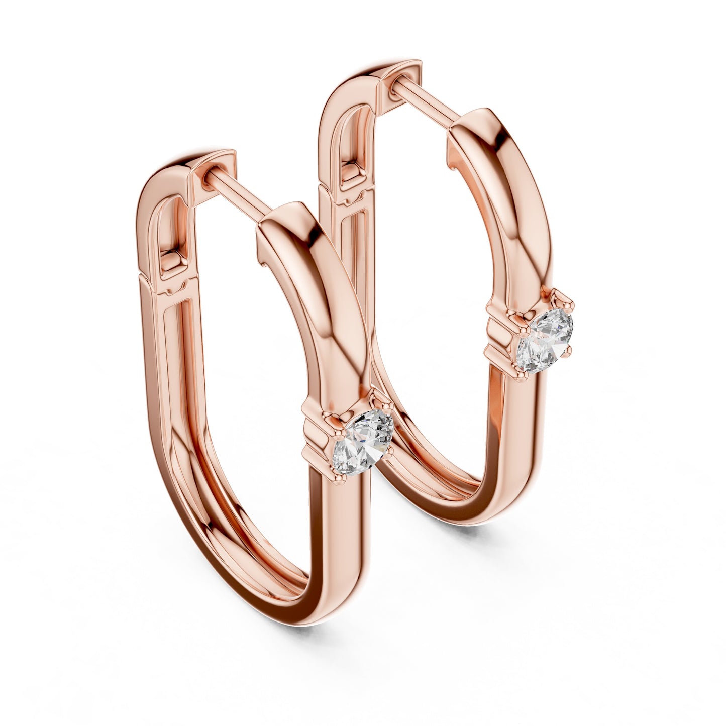 Round Huggie Lab Grown Diamond Earrings