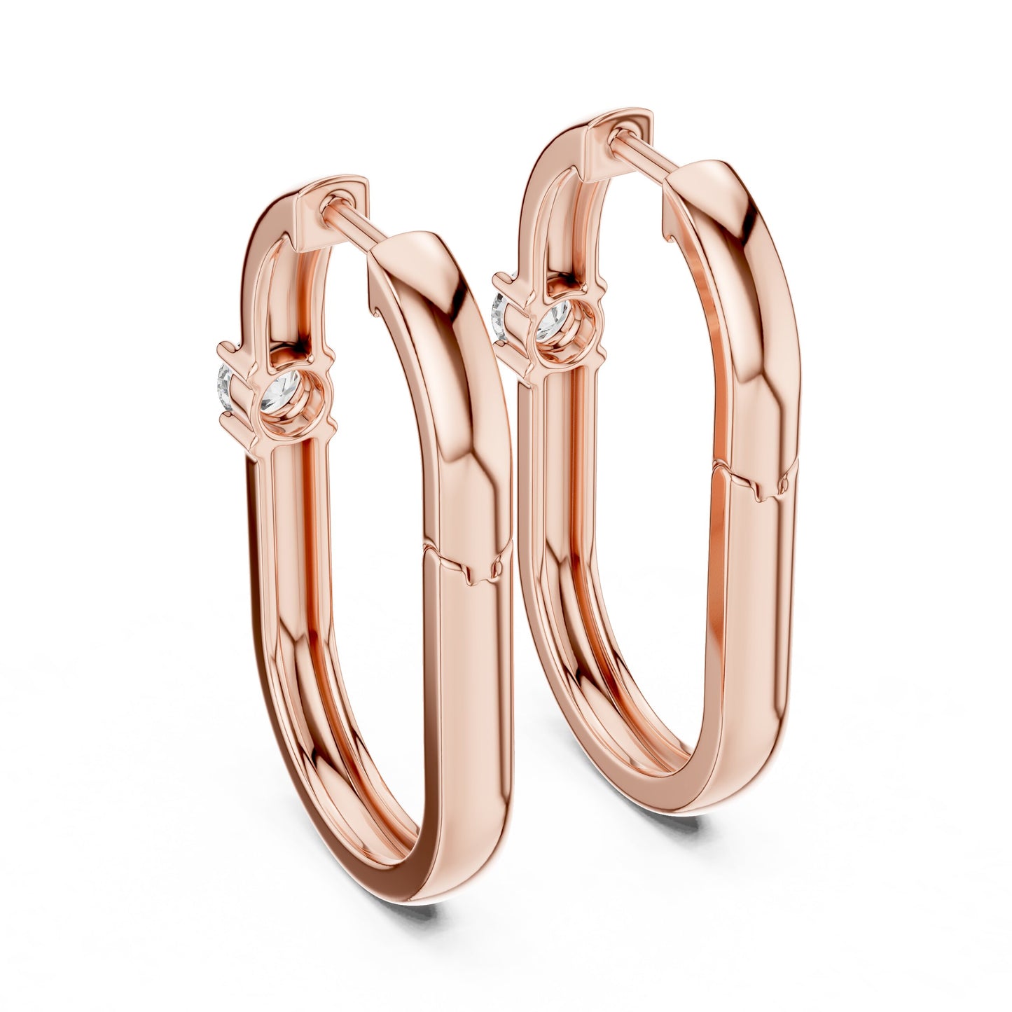 Round Huggie Lab Grown Diamond Earrings