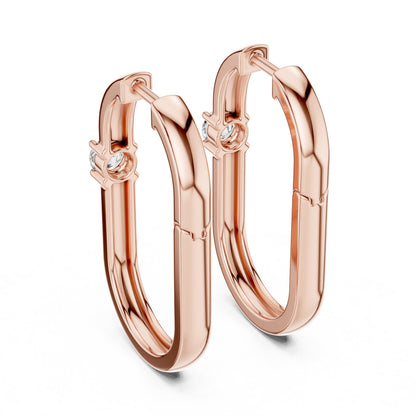 Round Huggie Lab Grown Diamond Earrings
