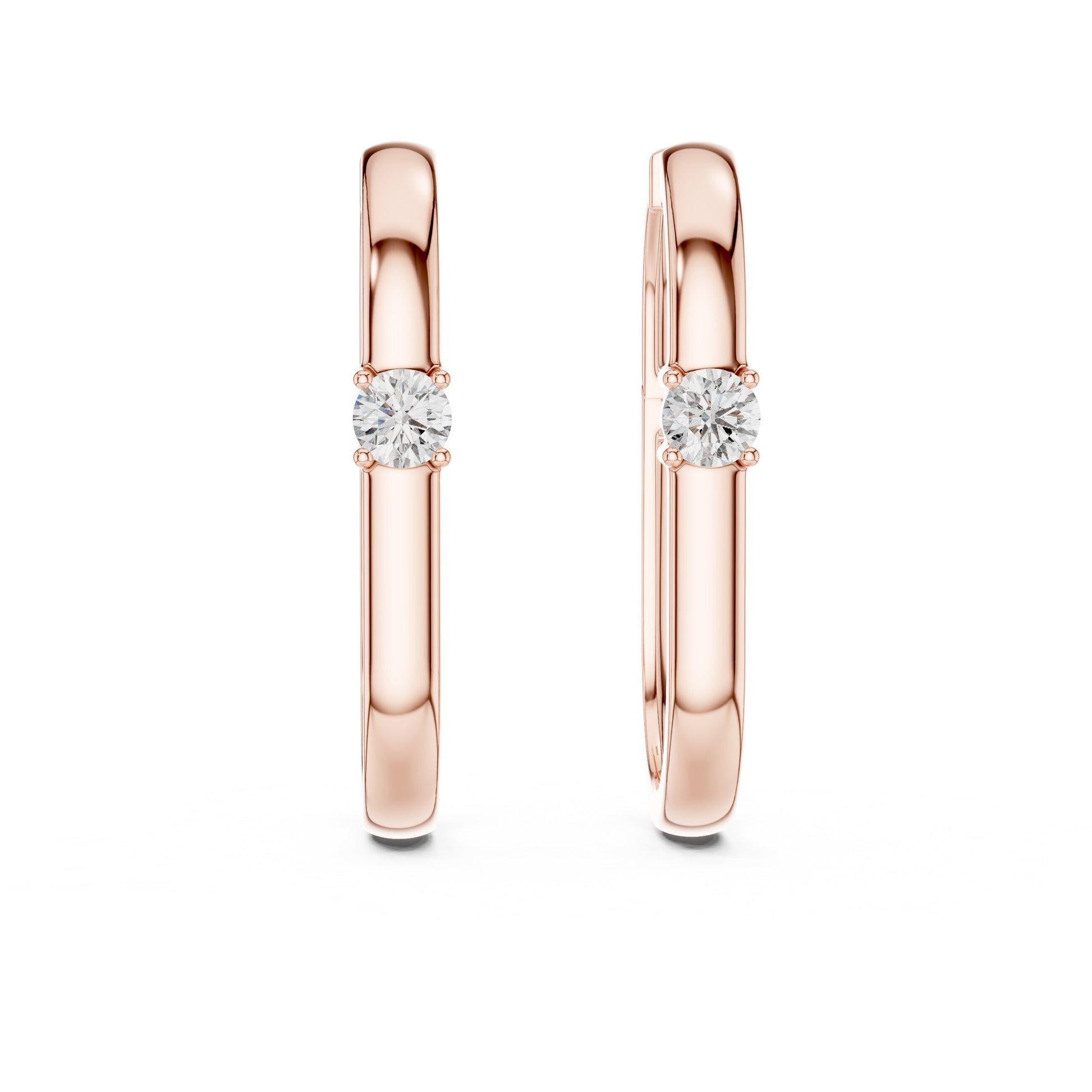 Round Huggie Lab Grown Diamond Earrings