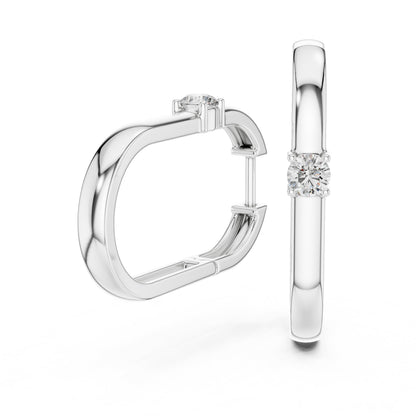 Round Huggie Lab Grown Diamond Earrings