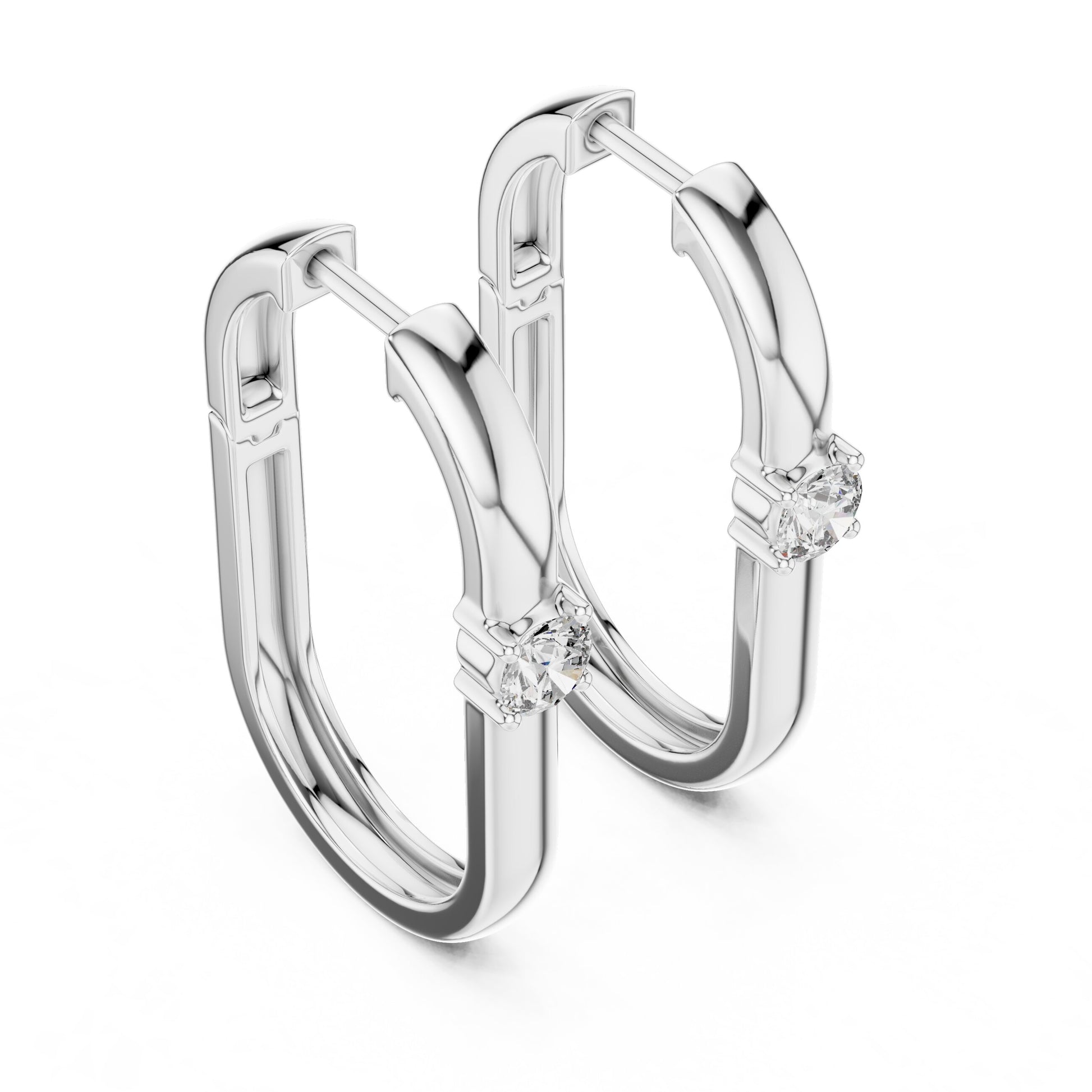 Round Huggie Lab Grown Diamond Earrings
