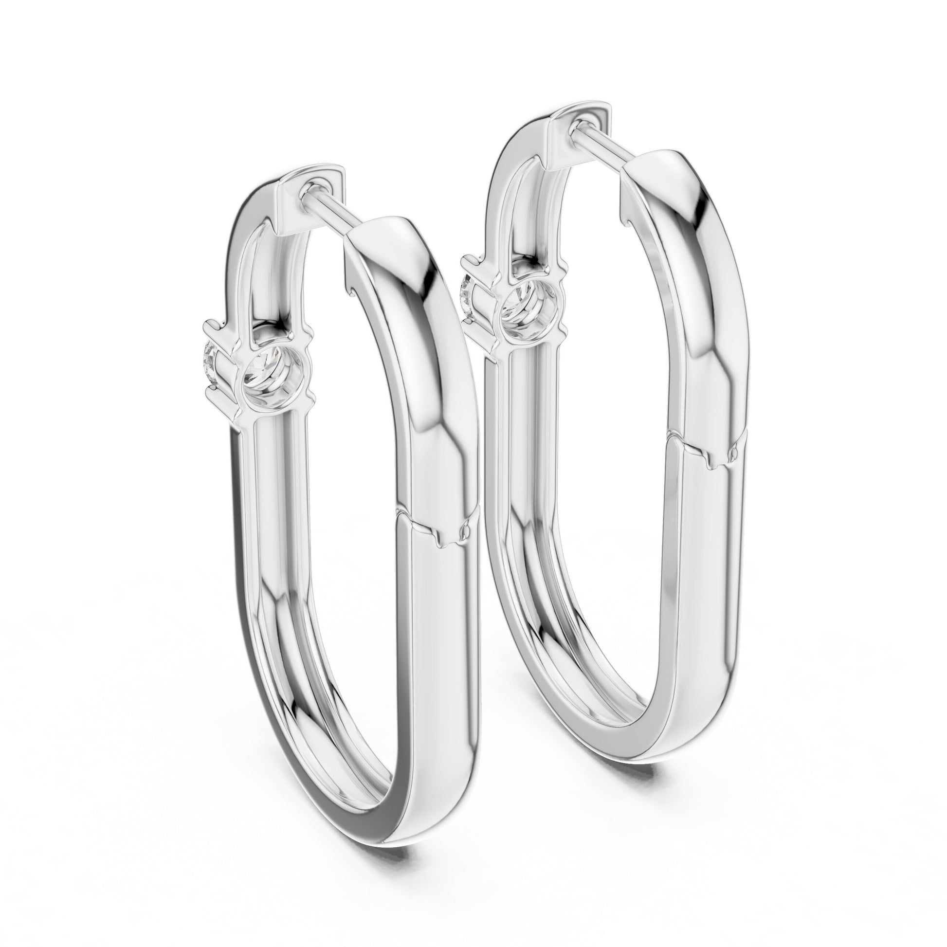 Round Huggie Lab Grown Diamond Earrings