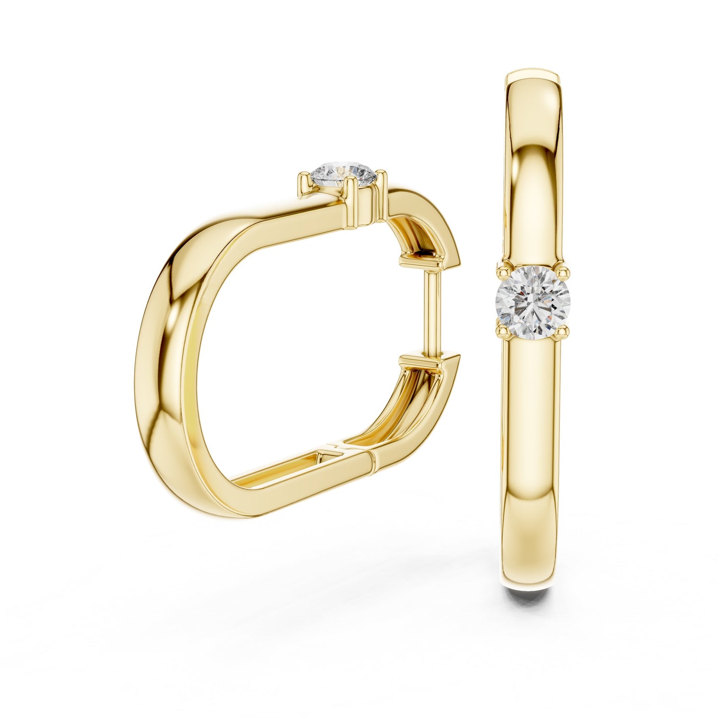 Round Huggie Lab Grown Diamond Earrings