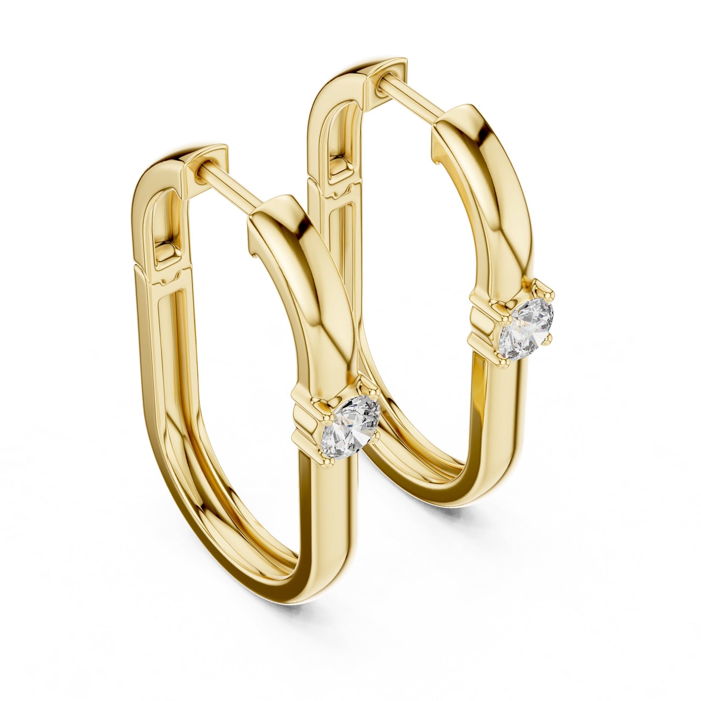 Round Huggie Lab Grown Diamond Earrings