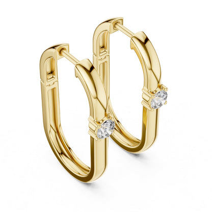 Round Huggie Lab Grown Diamond Earrings