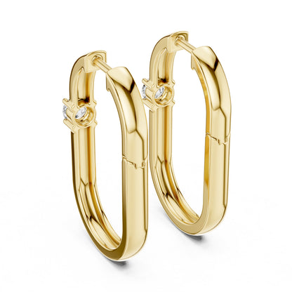 Round Huggie Lab Grown Diamond Earrings
