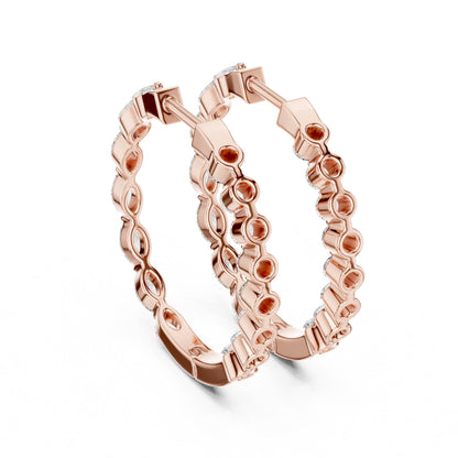 Mixed Shape Lab Grown Diamond Huggie Earrings
