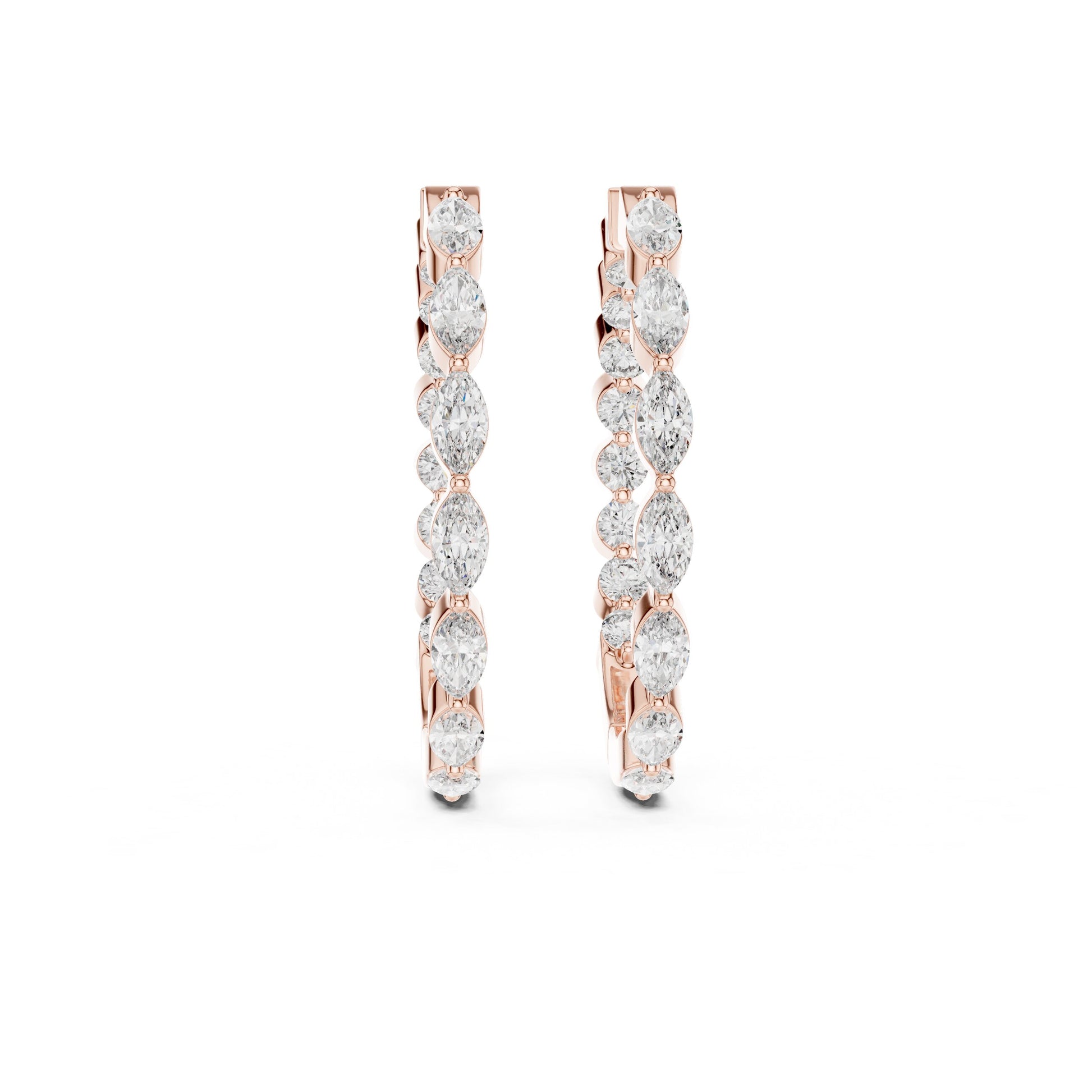 Mixed Shape Lab Grown Diamond Huggie Earrings