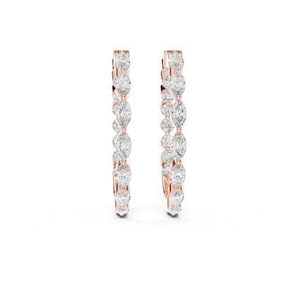 Mixed Shape Lab Grown Diamond Huggie Earrings