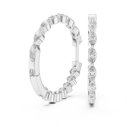 Mixed Shape Lab Grown Diamond Huggie Earrings