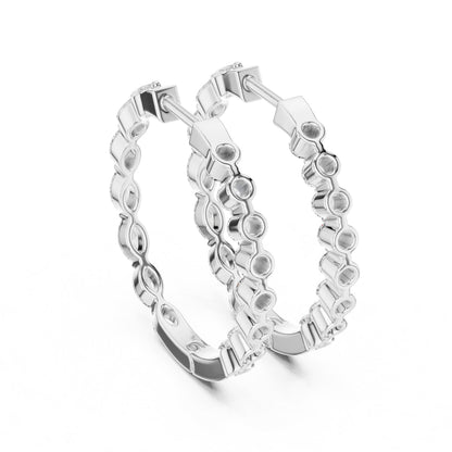 Mixed Shape Lab Grown Diamond Huggie Earrings