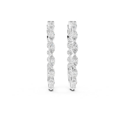 Mixed Shape Lab Grown Diamond Huggie Earrings