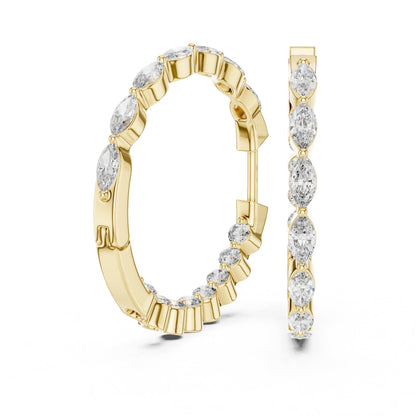 Mixed Shape Lab Grown Diamond Huggie Earrings